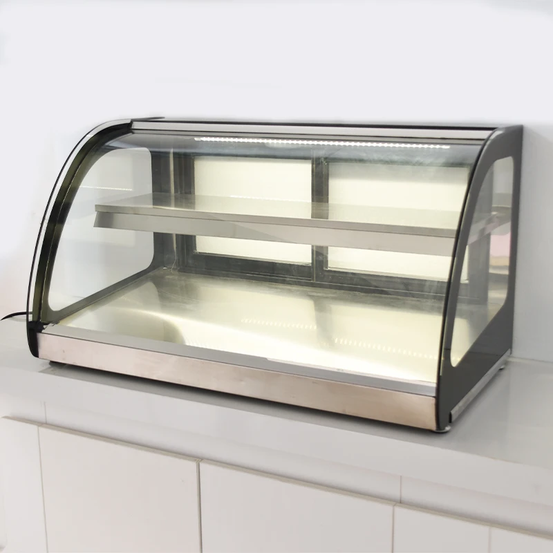 new product upright rectangle glass cupcake bread pastry cooling showcase marble based cake display cabinet