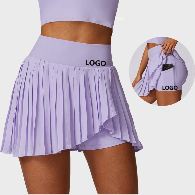 Теннисная юбка, шорты с карманами, спортивная одежда с индивидуальным логотипом, одежда для фитнеса, одежда для йоги, теннисные юбки для женщин