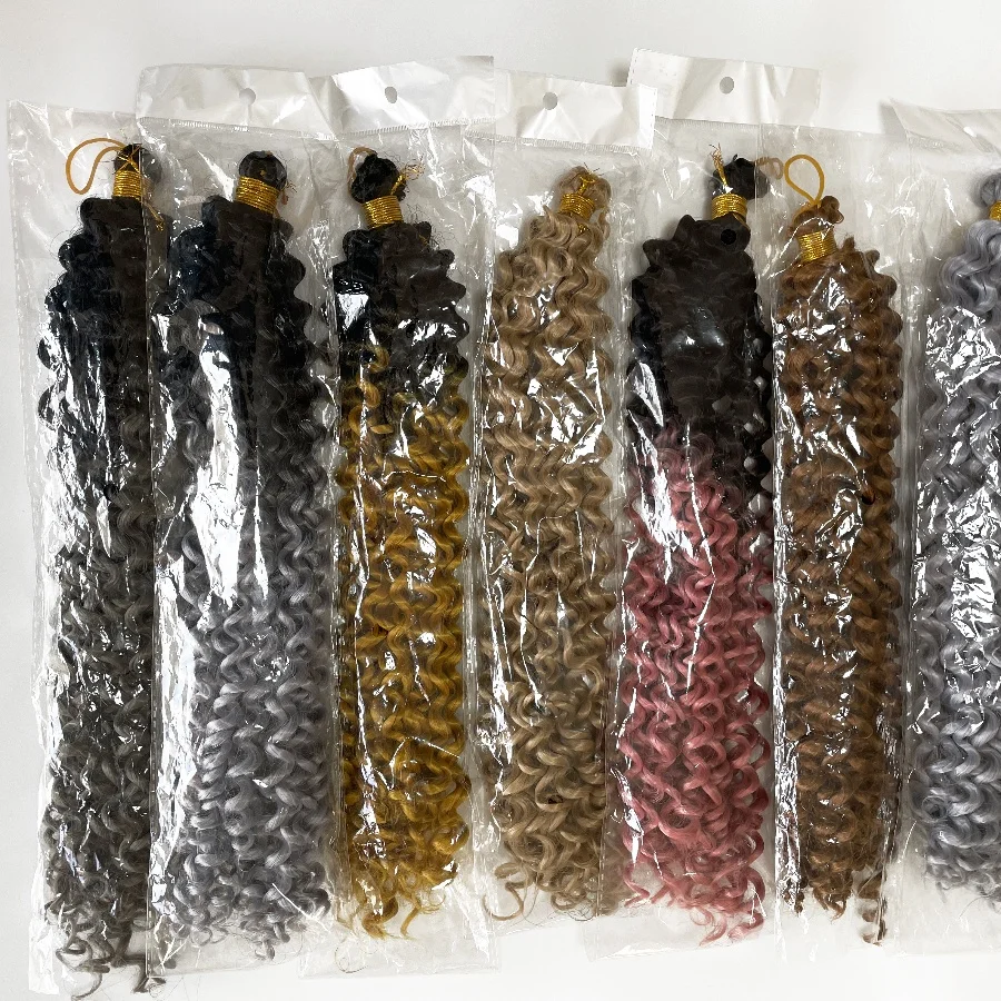 ANSWER 14 Inch Water Wave Crochet Twist Wavy Braiding Hair Natural Synthetic Braids Extension for Afro Women