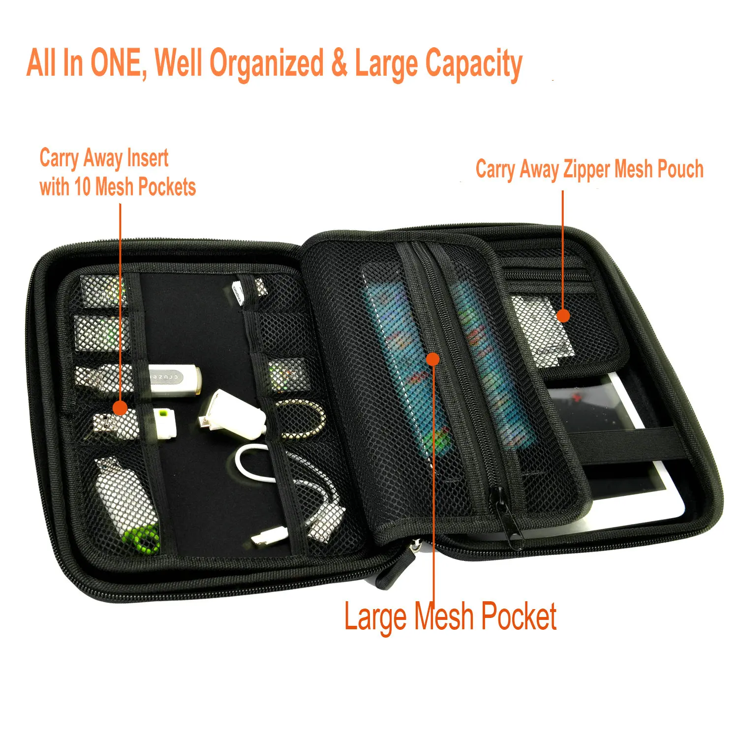 Factory Directly Travel Universal Cable Organizer Electronics Accessories Cases For Various USB, Phone, Charger and Cable