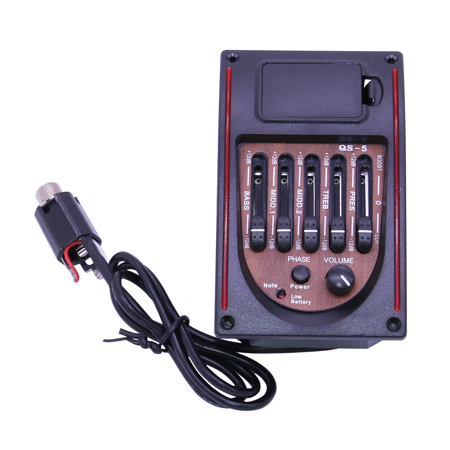 Customize High Quality QS-5 Acoustic guitar pickup Guitar Tuner Piezo Pickup Guitar Preamp 5-Band EQ Equalizer Pickup
