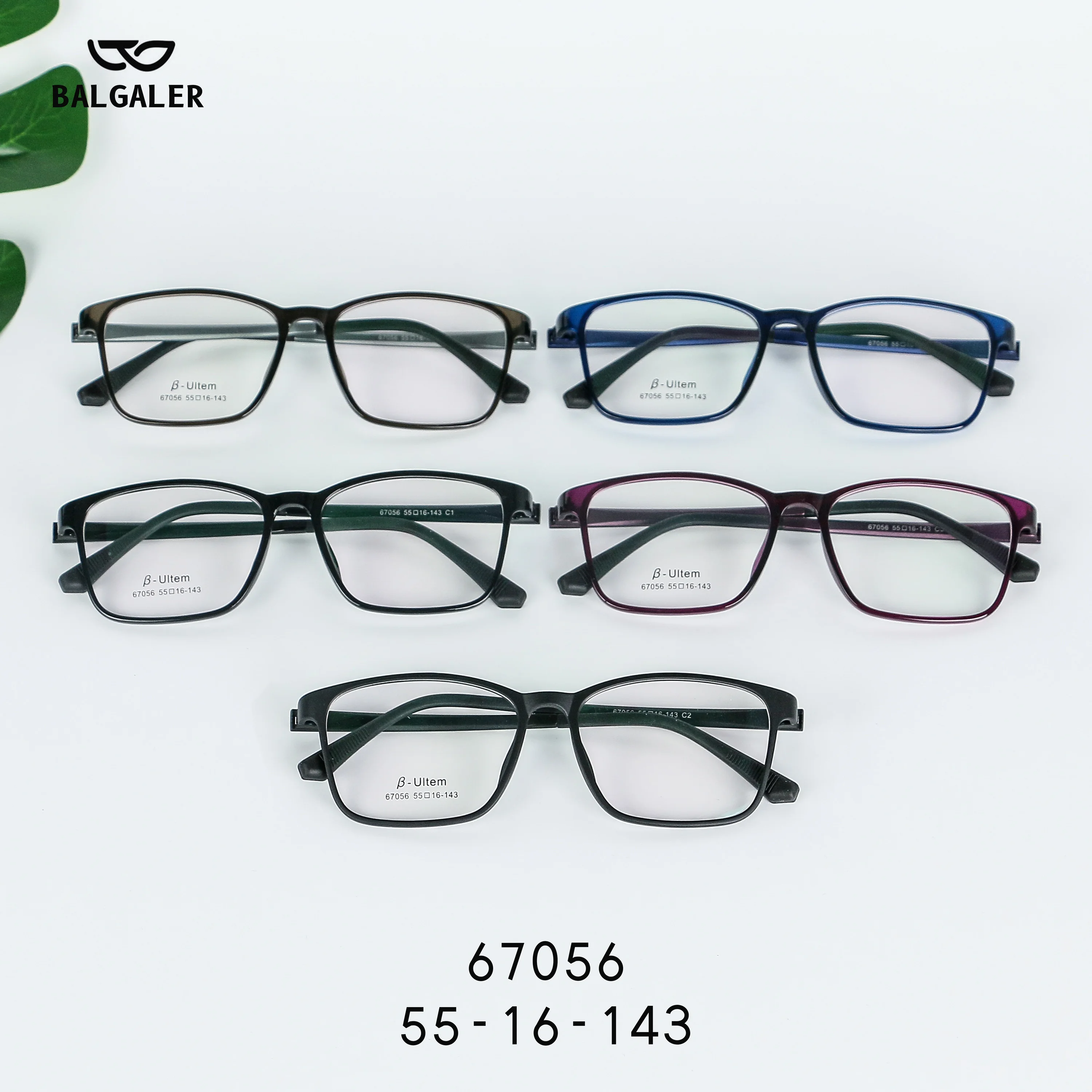 Fashion Wholesale Soft Square Spectacle Glasses Optical Frames Ultem Eyewear