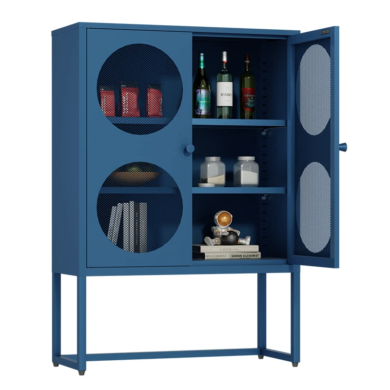 Kitchen Storage Cabinet Metal Cupboard For Dining Room 2 Door Steel Cabinet Locker Metal Buffet Cabinet Bookcase For Living Room
