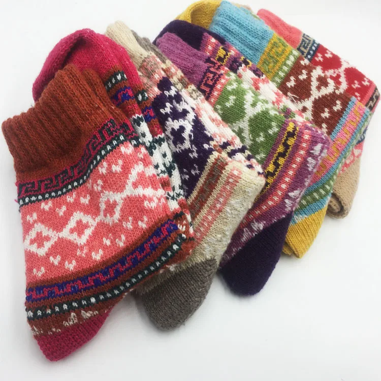 wholesale colorful cashmere winter warm thicken thermal wool socks cashmere socks for women
