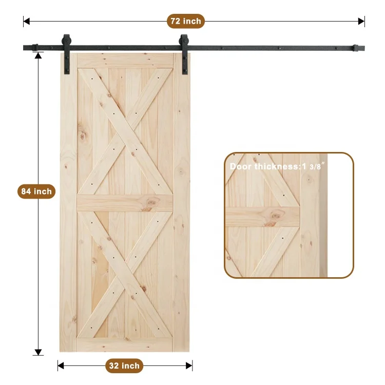Customized High Quality Modern Interior Home Office Solid Wooden Sliding Door Design Sliding Barn Wood Door