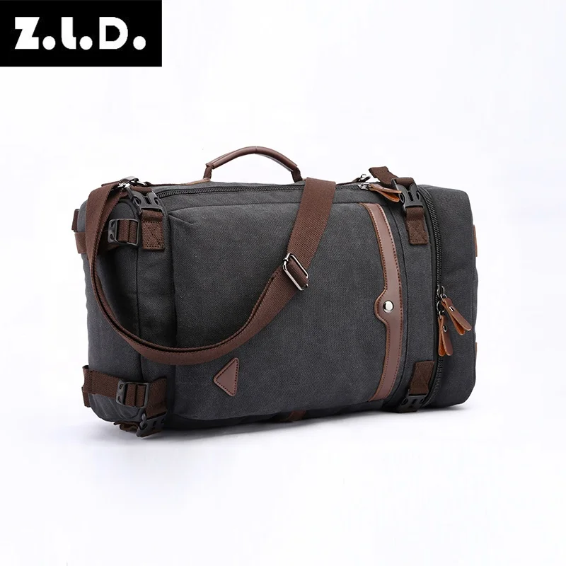 Canvas backpack outdoor backpacks black rucksack for work multi-function laptop backpack men hand bag shoulder bag