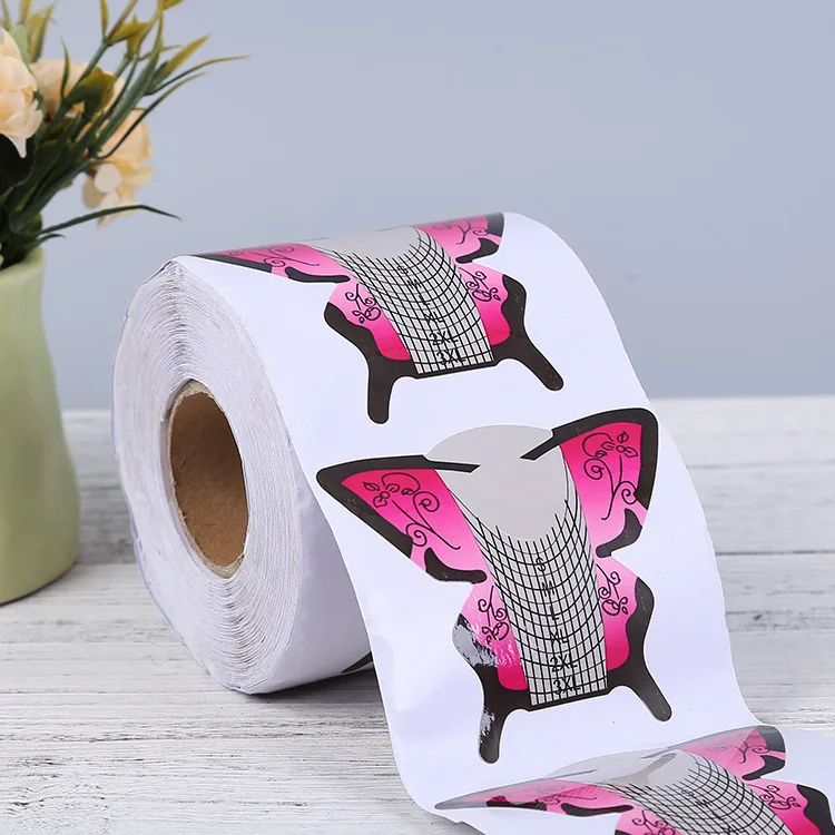 High quality Holographic Paper Nail form Custom LOGO Strong plastic nail forms for Acrylic nail