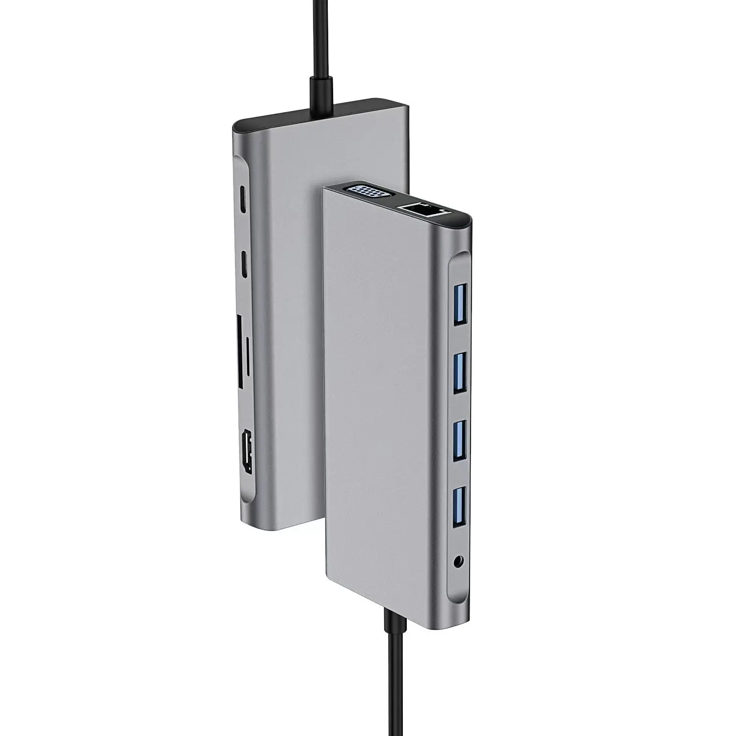 Hot sale 12 in 1 usb c hub with hdtv vga rj45 4 ports usb dock station