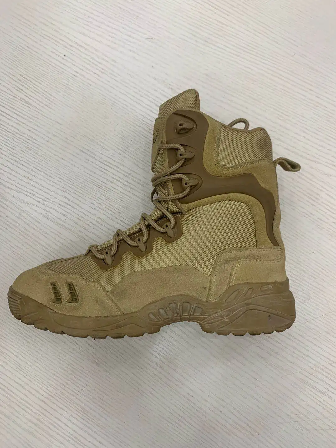 lace up waterproof outdoor beige army military desert boots SC-336