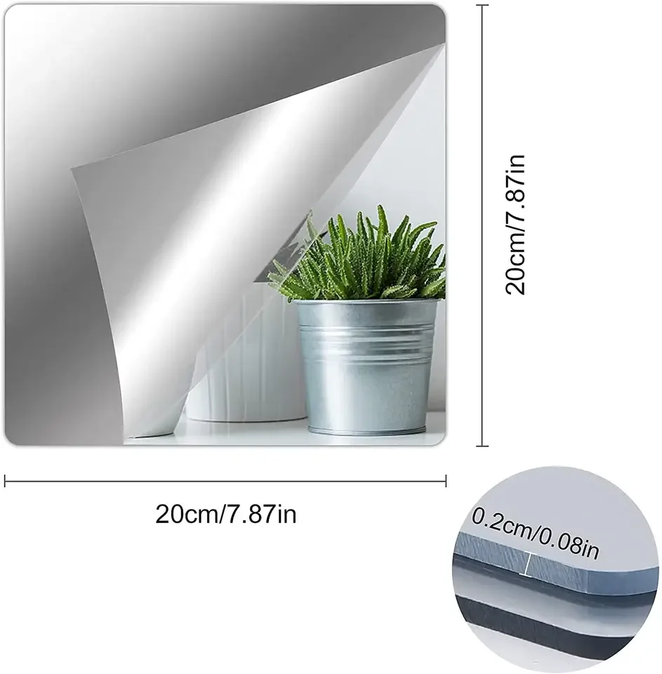 High Quality New Self Adhesive Non Glass Oem Custom Shape And Size Acrylic Wall Mirror Stickers Or Decoration
