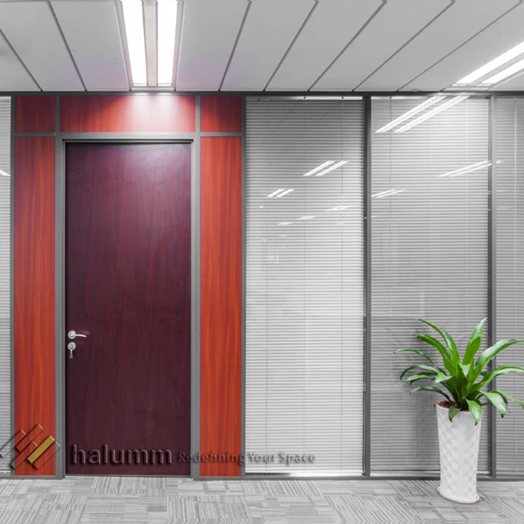 Low Price Aluminium Frame Tempered Glass Partition Soundproof