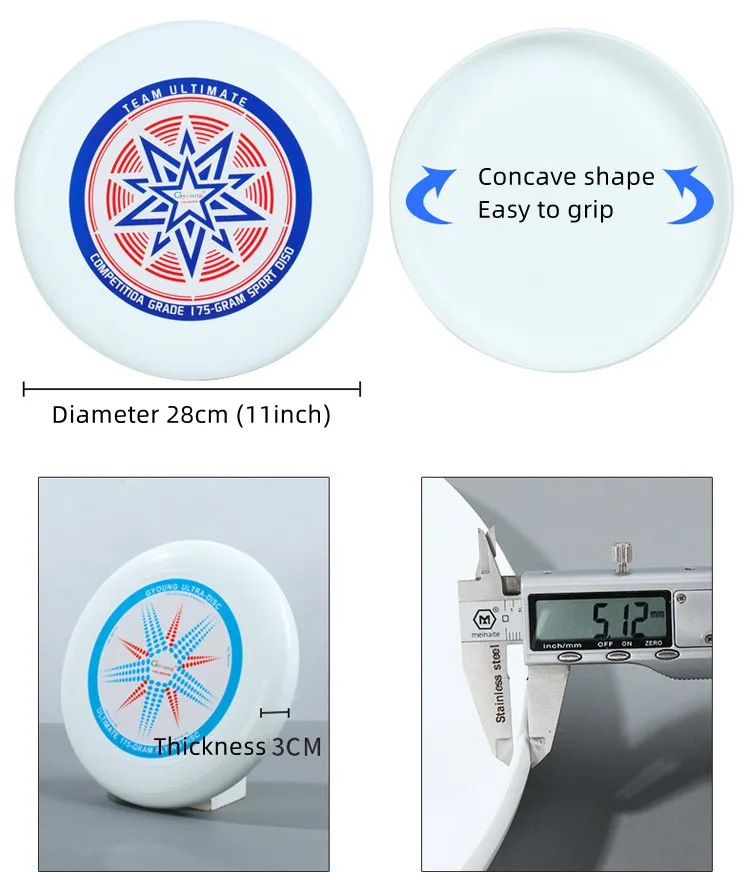 Пользовательский логотип шаблон 175 г Клубные специальные соревнования тренировочные Фрисби Максимальная скорость полета диски