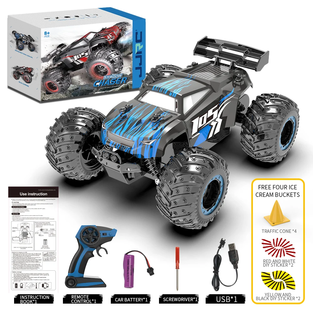 JJRC Q105 Hot sells remote control off-road dual drive high speed form competitive Bigfoot non-slip toy RC car