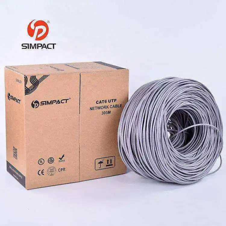 Factory Supply Pvc/Pe/Lszh/Cmp/Cmr Jacket Bare Copper 300M 305M 23Awg Utp Cable Cat 6 Full Cupper