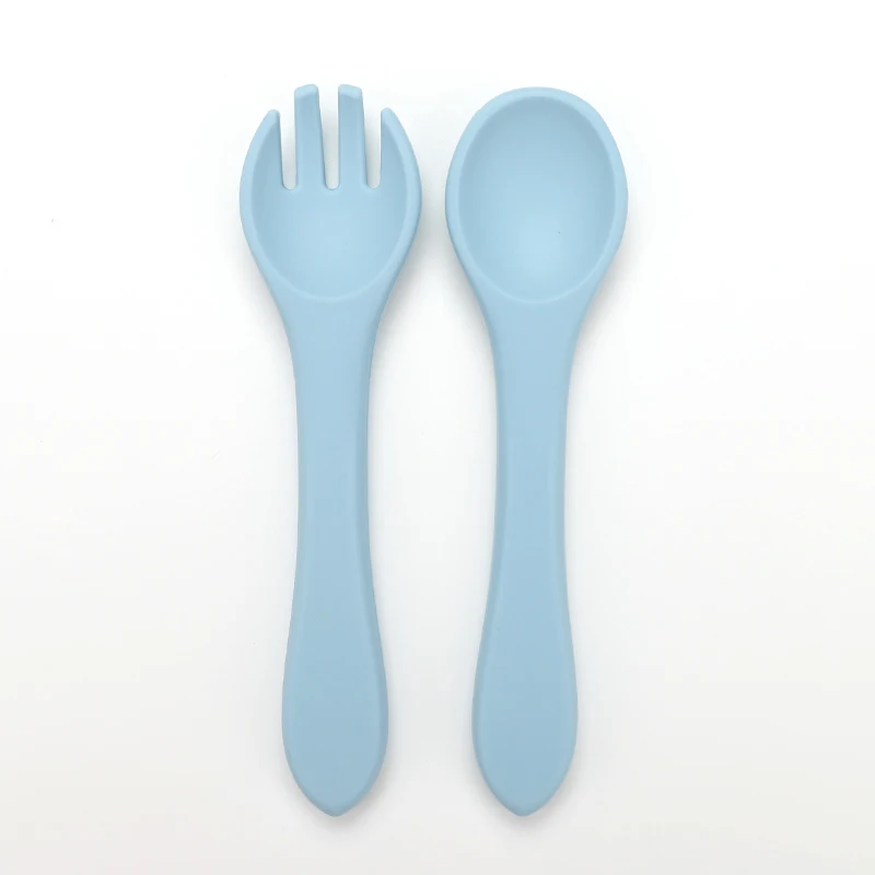 JWX Modern Design BPA-Free Foodgrade Silicone Baby Feeding Set with Spill-Proof Suction Spoon Bowl for Kids Eating Training