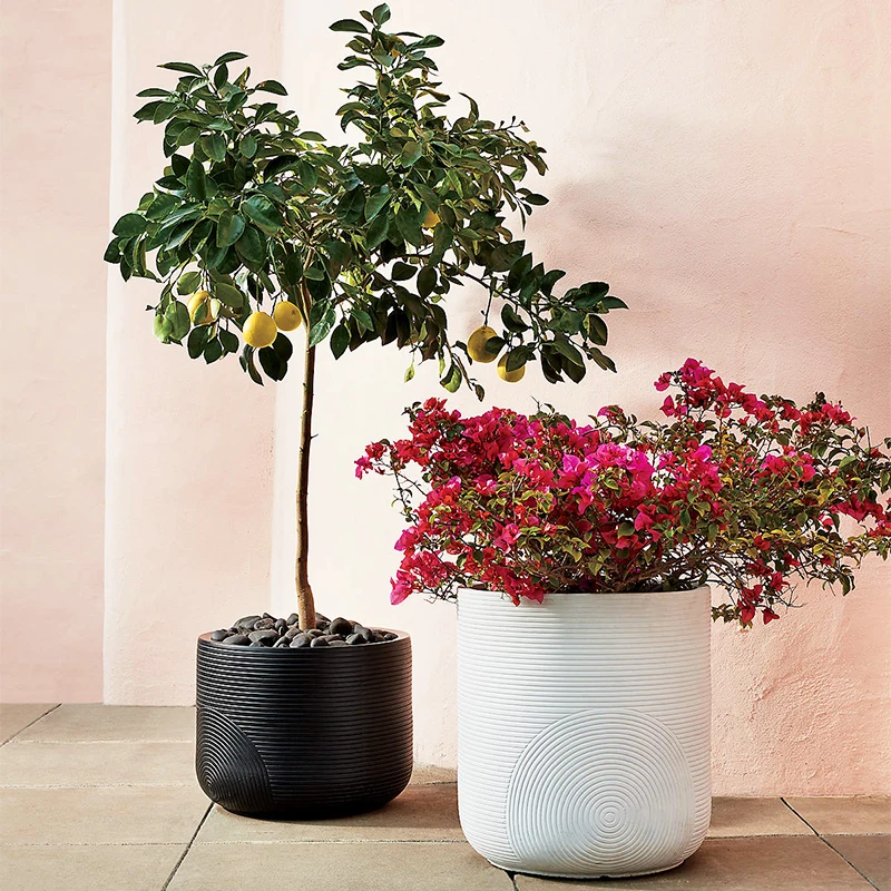 Wholesale matte modern white planters large outdoor flower pots bulk european style garden decoration indoor cement flower pots