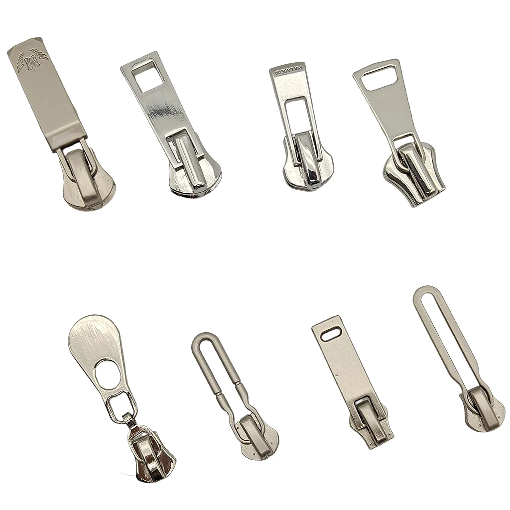 custom High Quality Multiple Styles Custom 5# 8#metal Zipper Puller Plating Zipper Slider Head For Bags