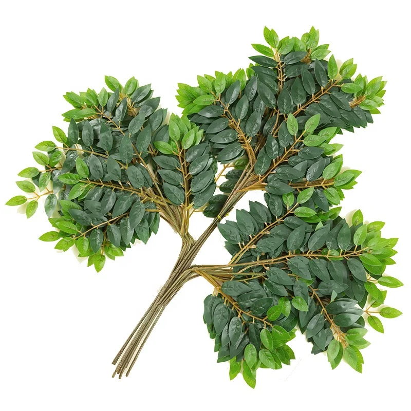 Decorative Artificial Elm Branches Plastic Elm Banyan Leaves