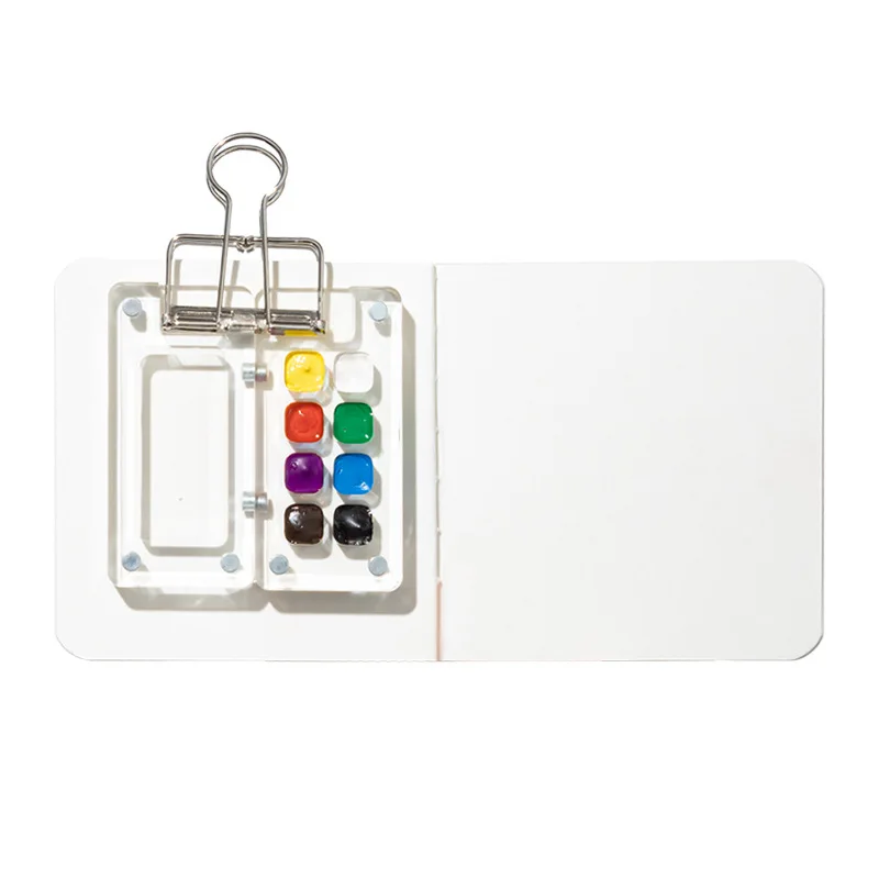 8/15 Color Transparent Mini acrylic Empty Box Palette Watercolor Palette Travel Paint Tray Box for Watercolor Acrylic Palette