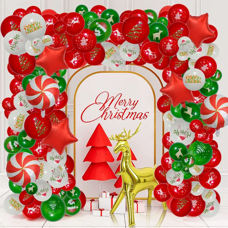 Wholesale Manufacturer Christmas Balloon DIY Magic Originality Balloons 100PCS Christmas Balloons Tree Elk Santa Claus Latex