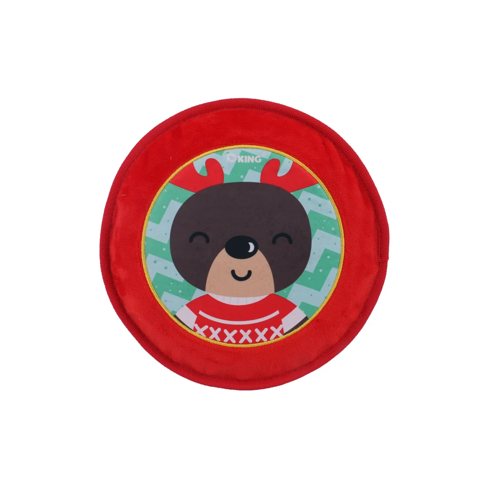 Squeaky Christmas Soft Flying Gift Chew Toy for Dog Winter Pet Toys Sustainable Support Squeak Toys