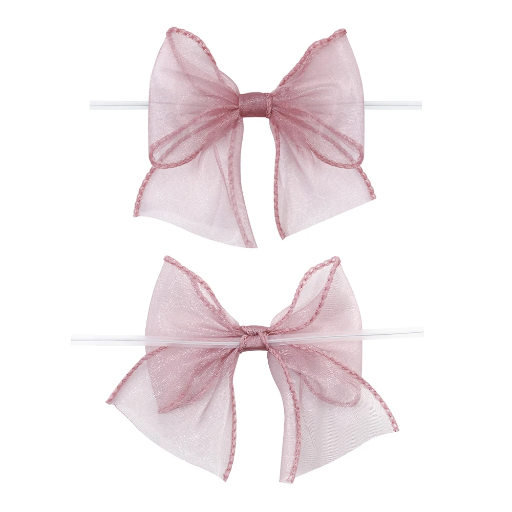 Hot Sale Handmade Baby Organza Bowknot Hair Accessories Fishtail Yarn Princess Bow Ribbon Hair Pin Boutique for Girls Hair Clip