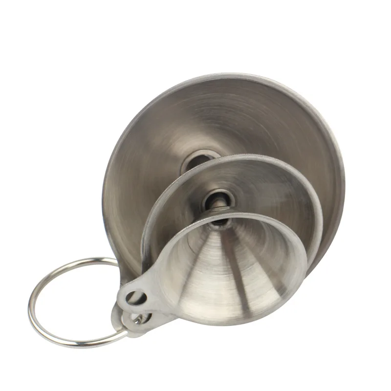 
Kitchen Tool 3pcs/set Mini Small Stainless Steel Oil Seasoning Pepper Powder Coffee Beans Liqueur Wine Cone Funnel Set 
