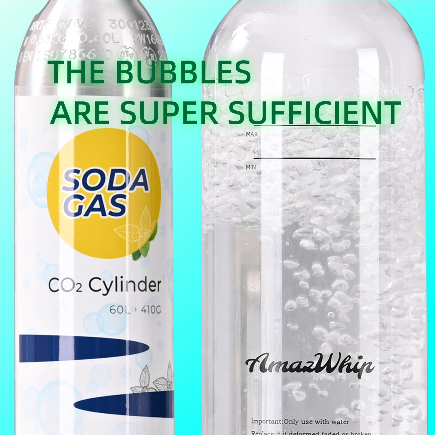 Factory Price Food Grade 425g CO2 Gas Customized 0.6L Aluminum CO2 Cylinder for 60L Soda Maker