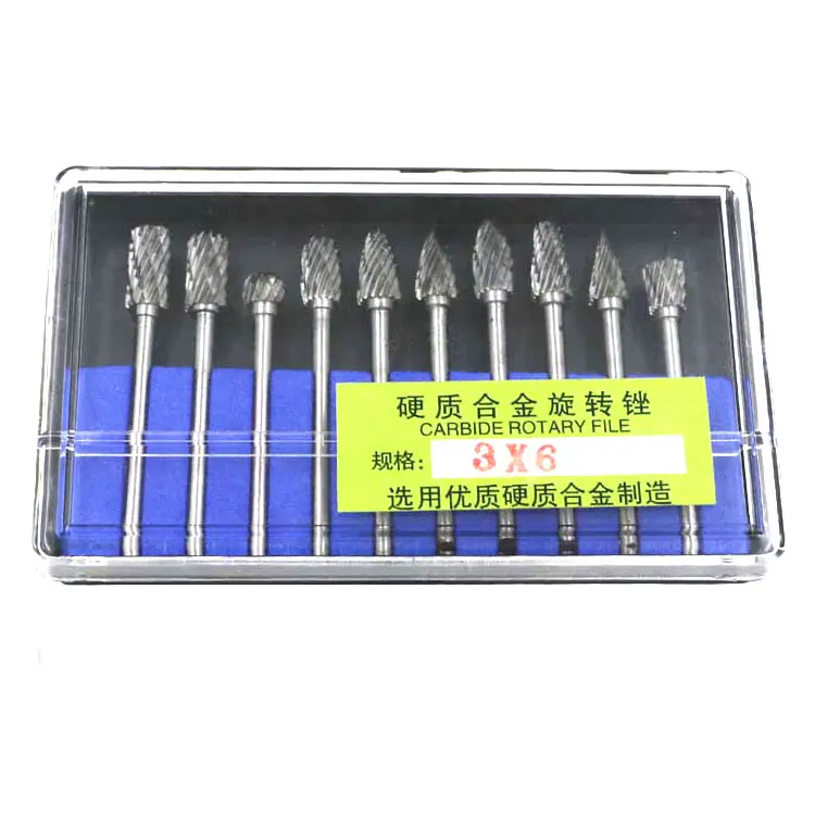 10 Pack Cylindrical  Wood Tungsten Steel Grinding Head Carbide Rotary File