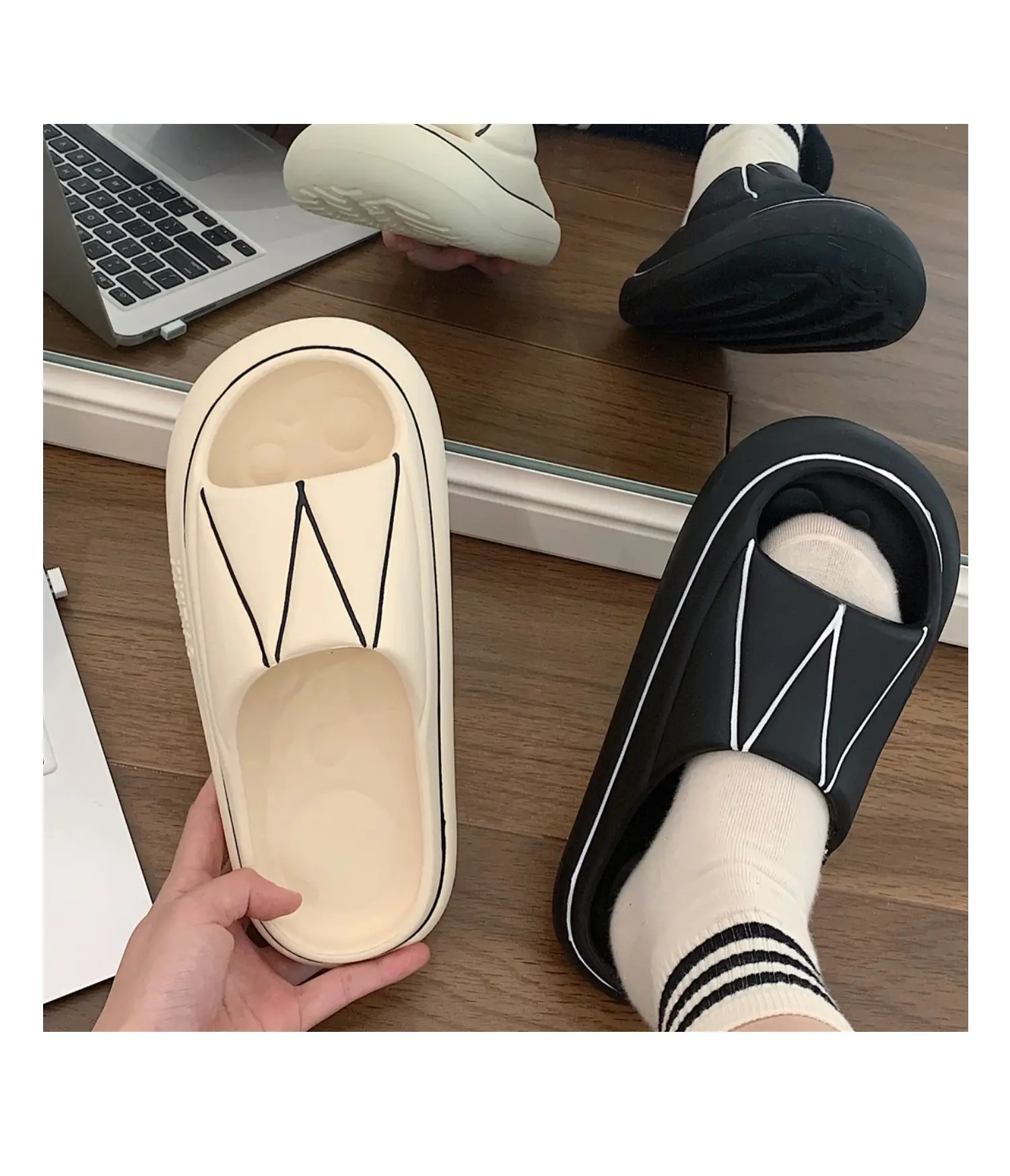 XIXITIAO cheap men slippers casual summer men boys flat stock slippers waterproof foam slippers for men