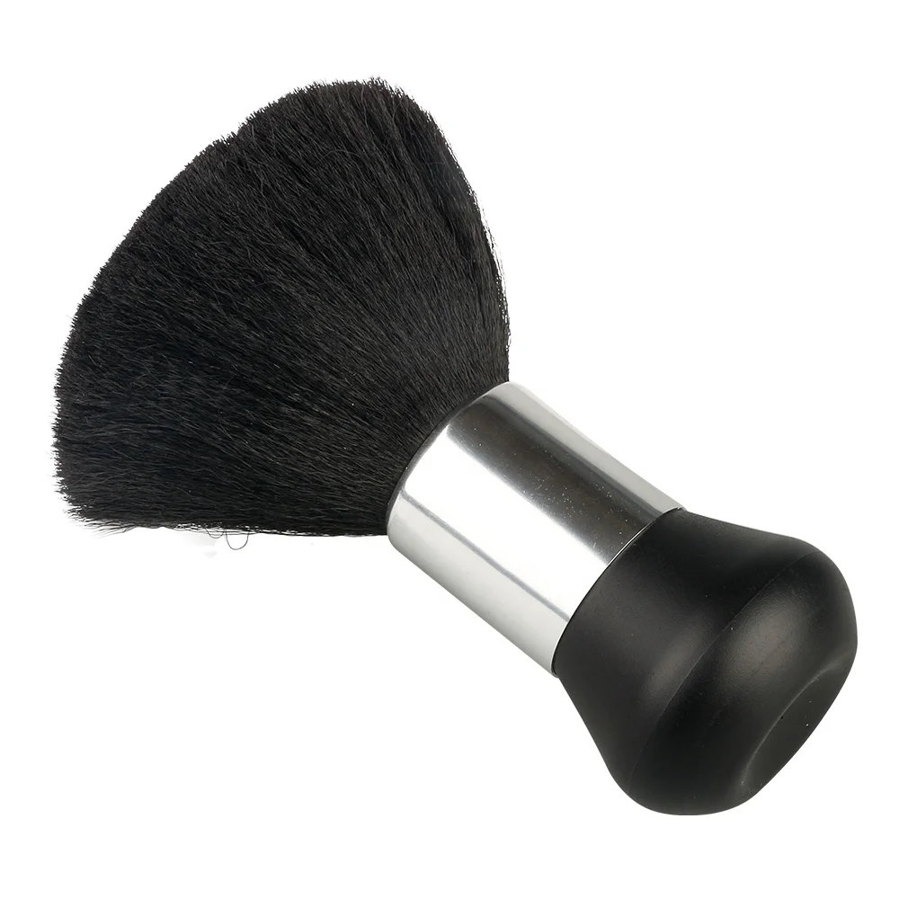 Salon High Quality Fiber Hair Barber Hair Cleaning Neck Duster Brush Black Fiber Hair Neck Dusting Brush For Barbers