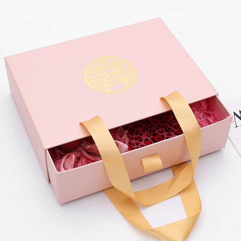 China Suppliers Retail Custom Logo Printed Cosmetic Packaging Boxes Paper Magnetic Gift Box With Ribbon