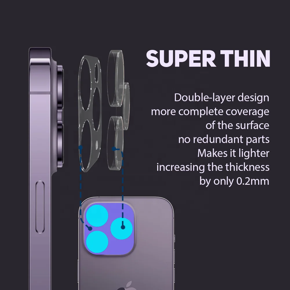 New One-Body Hawkeye Lens Film Eagle Eye Camera Lens Tempered Glass Protector for iPhone 14 Pro