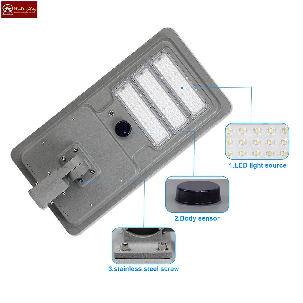 High Quality 100W 150W 200W Integrated Solar Street Light with Motion Sensor & Energy Charging for Garden & Road DC Power Supply