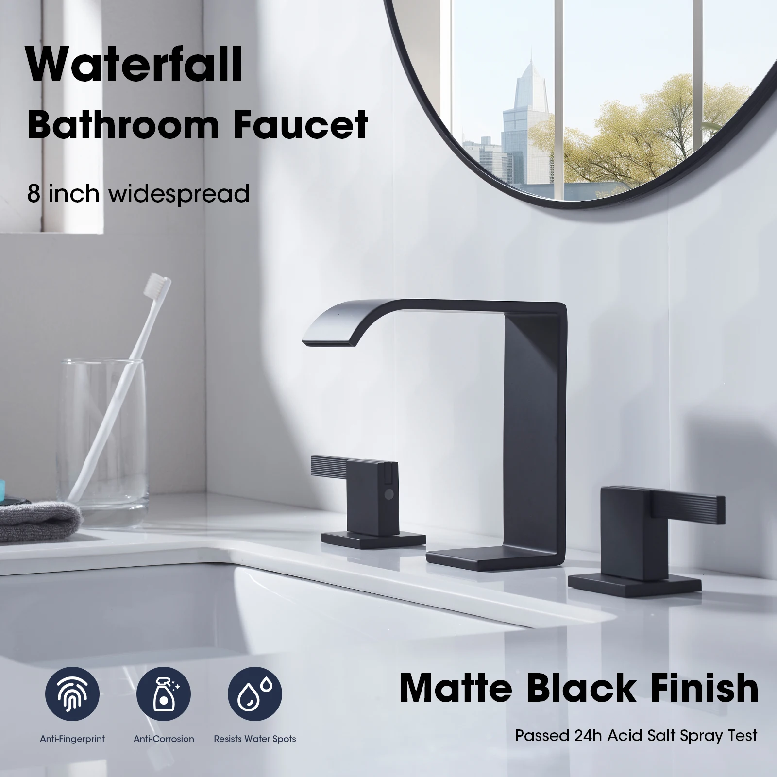 Hot Cold Water Bathroom Basin Faucet 3 Hole Mixer Black Basin Chrome Faucet Mixer For Hotel Apartment