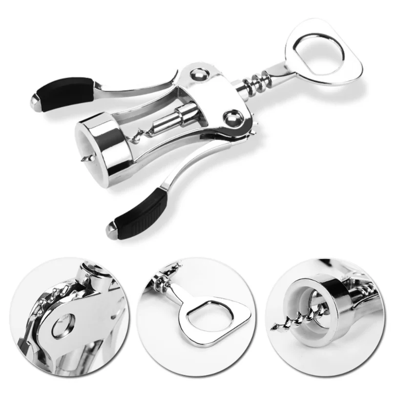 Hot Selling Multifunction Stainless Steel Wing Corkscrew Wine and Beer Opener for Kitchen Restaurant Chateau Bars