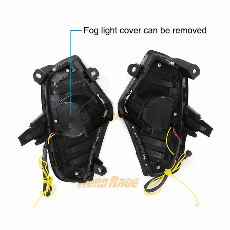 For Toyota RAV4 2019 2020 Yellow Turn Signal Function Waterproof ABS 12V Car DRL LED Daytime Running Light With Fog Lamp Hole