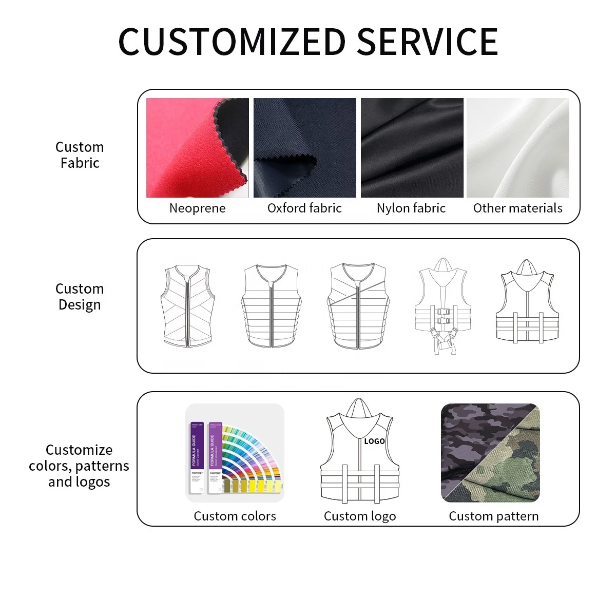 China Factory Design Women Neoprene Comp Life Vest Wakeboard Impact Vest PFD PVC EPE Foam Water Motorcycle Vests