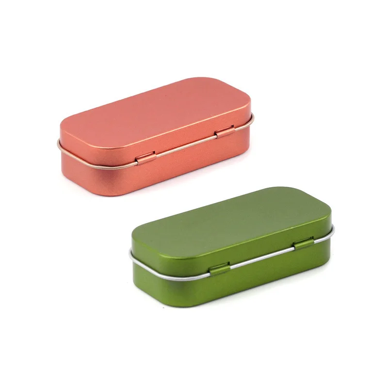 Metal Box Package Aluminum Rectangular Empty Tin Box Tinplate Candy Pill Cases Bins Jar Containers Small Organizer Storage Box