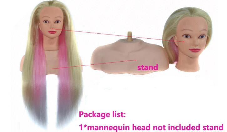 
Wholesale Colorful Manikin Rainbow Dolls Head With 60cm Long Hair Hairdressing Cosmetology Salon Mannequin Training Head 