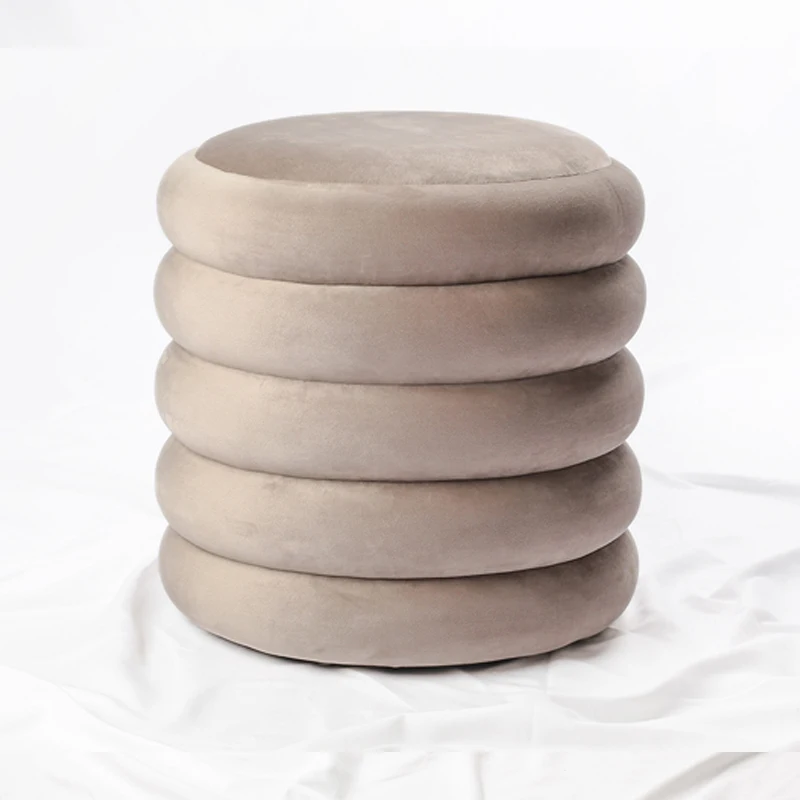 Farmhouse Decor Comfortable Round Moroccan Pouf Storage Ottoman Stool Footstool Chair Velvet for Home