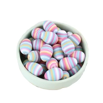 Силиконовые бусины в форме яйца со