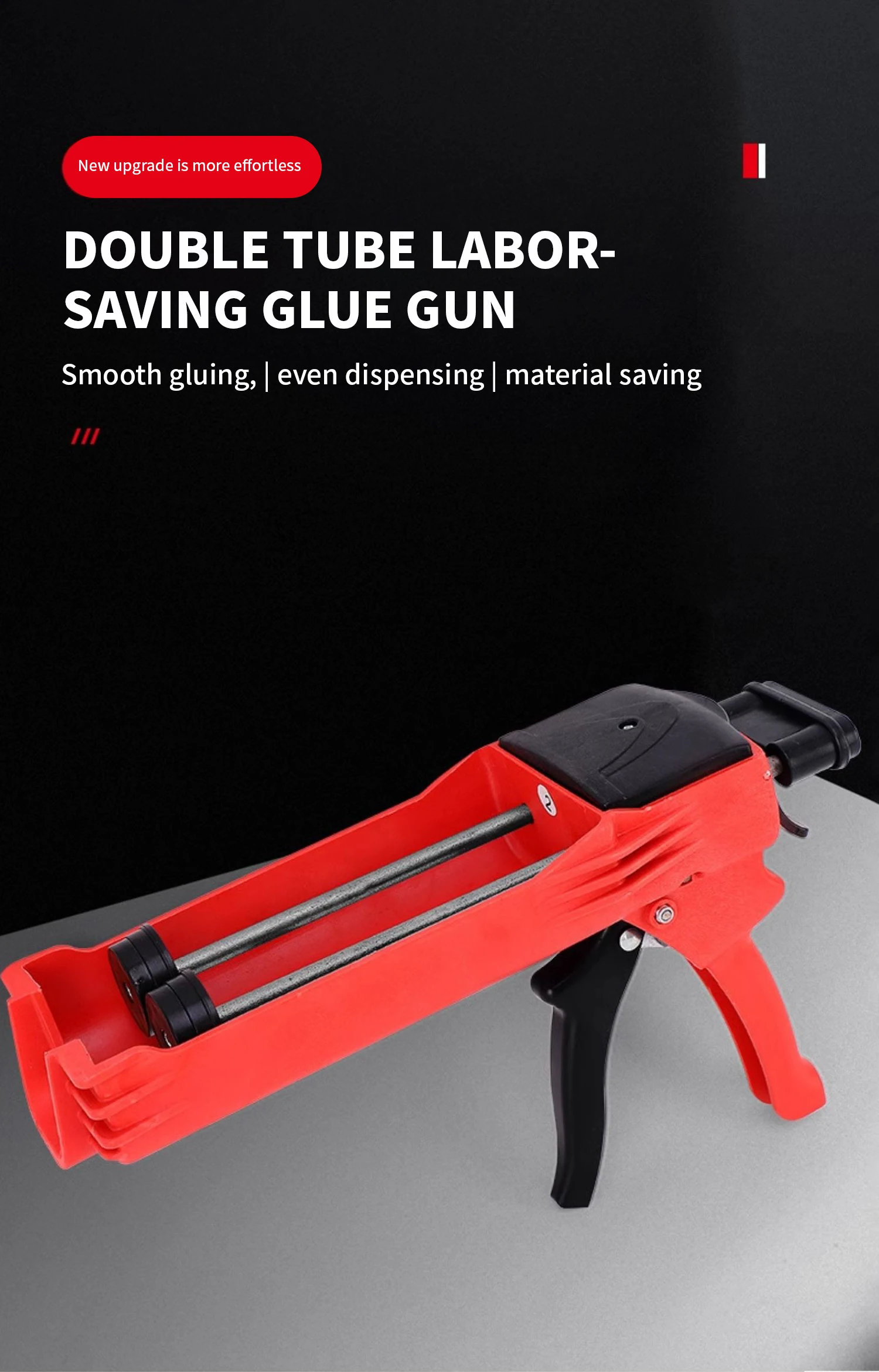 Dual Tube Manual Labor-Saving Double Thrust Sewing Caulking Gun Two-Component Assistance Glue Plastic Handle Sewing Caulking