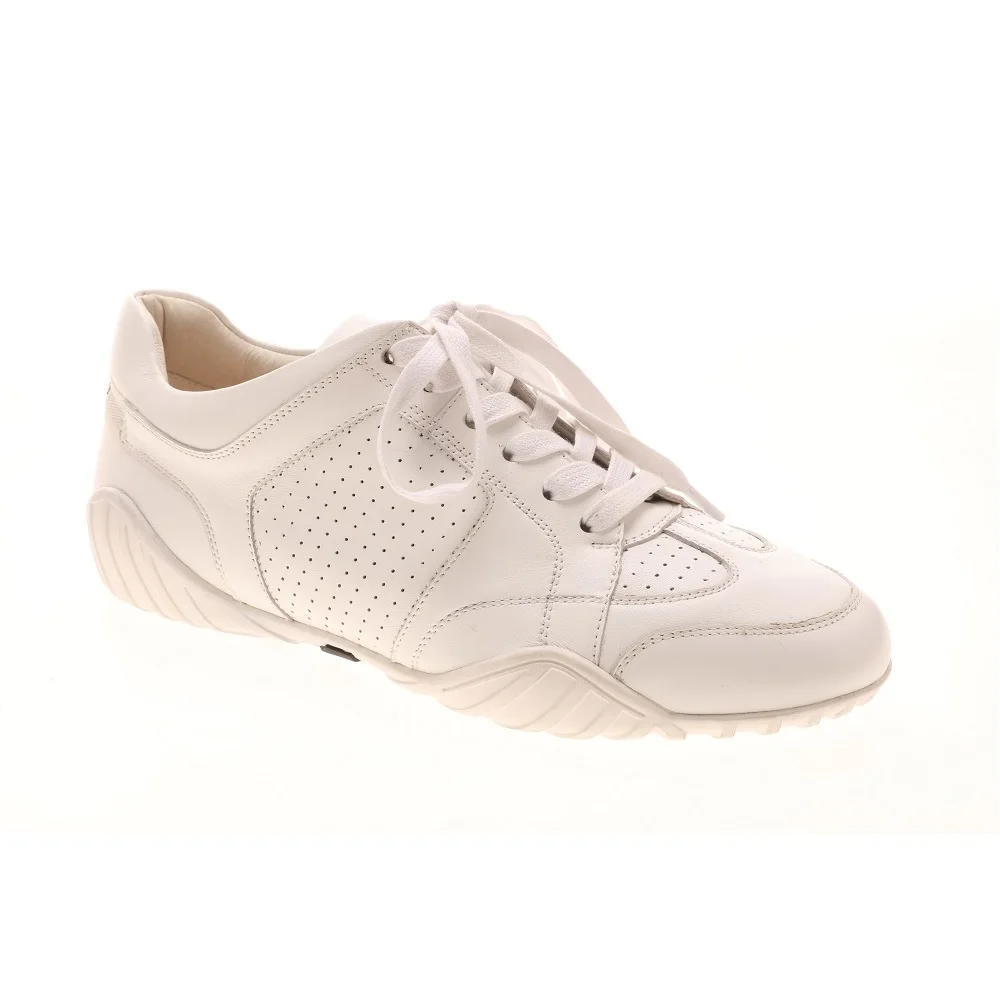 Hot Sale Genuine Leather Breathable Upper Flats Sneaker White Shoes For Women