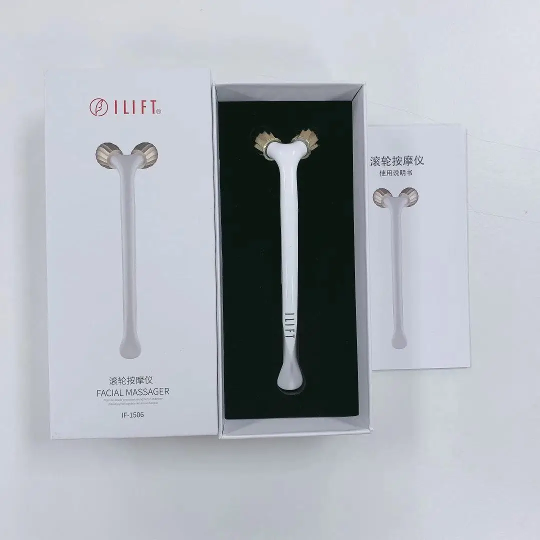 3D Shaping Alloy Home Use Facial Massager Roller Face Slimming Twin Balls Roller Hand Rolling Beauty Bar
