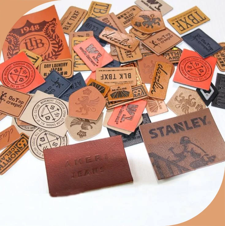 Best Price Custom Brand Jeans Clothing Tag PU Label Embossed Leather Label Patch For   Clothes Garment