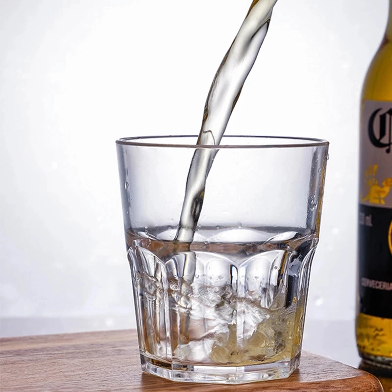 Оптовая продажа пластиковая акриловая восьмиугольная пивная чашка прозрачные чашки для виски бокалы бара и вина 180 мл