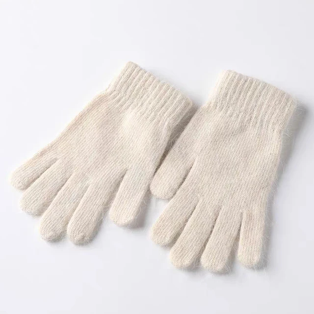 Пользовательские жаккардовые перчатки высокого качества шерстяные перчатки с полным пальцем кашемировые трикотажные теплые ребристые полуперчатки для ногтей и варежки для зимы