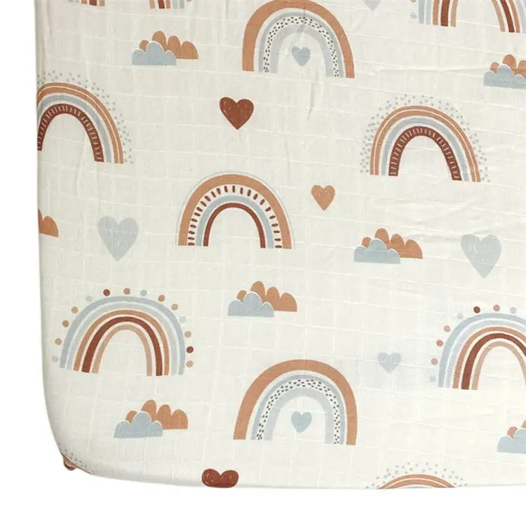 Car Print Baby Fitted Crib Sheet Set Custom Logo Organic Cotton Muslin Fitted Crib Sheet For Baby