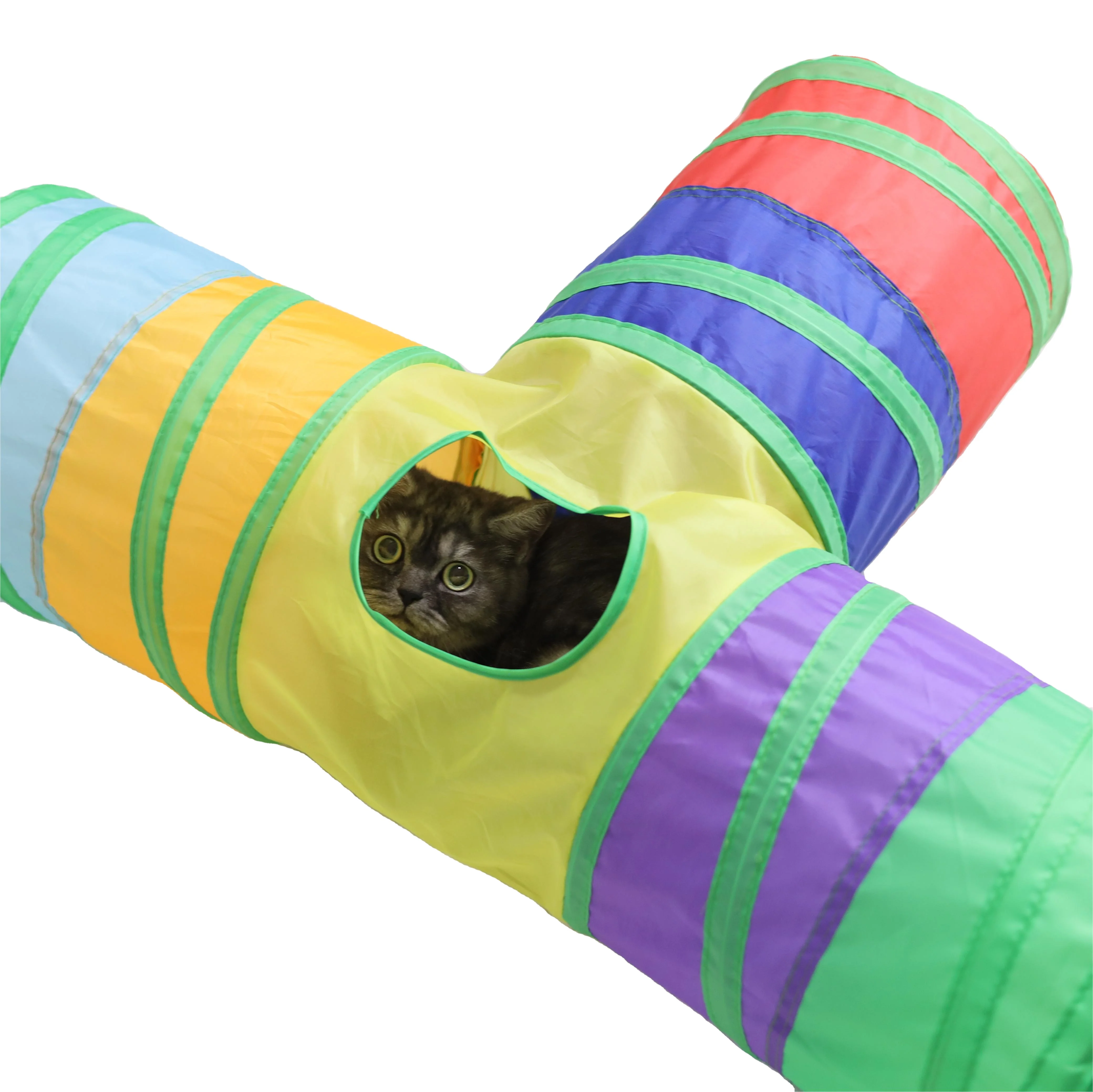 Selling Pet Cat Toy Tunnel Small Plush Ball Tunnel Foldable Cat Tunnel